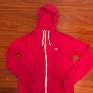 Pink Nike Cotton Zip Up Hoodie